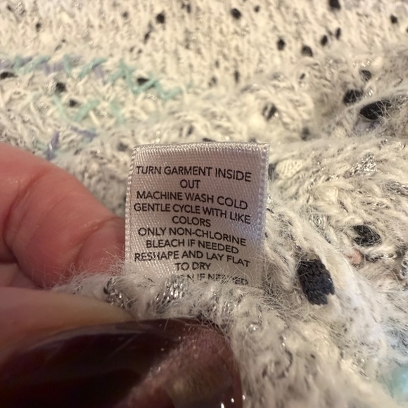 NWT Christopher & Banks Multicolored Speckled Mock Sweater, Size Large - Picture 8 of 14